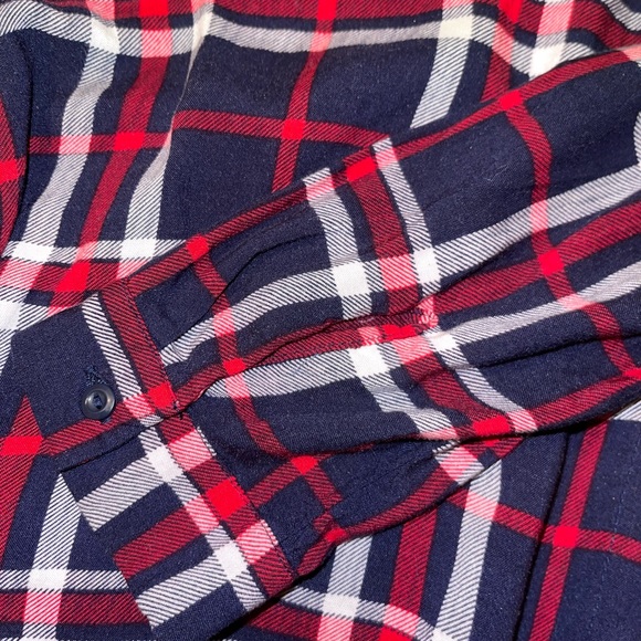 Blue and red checkered button up - Picture 3 of 6